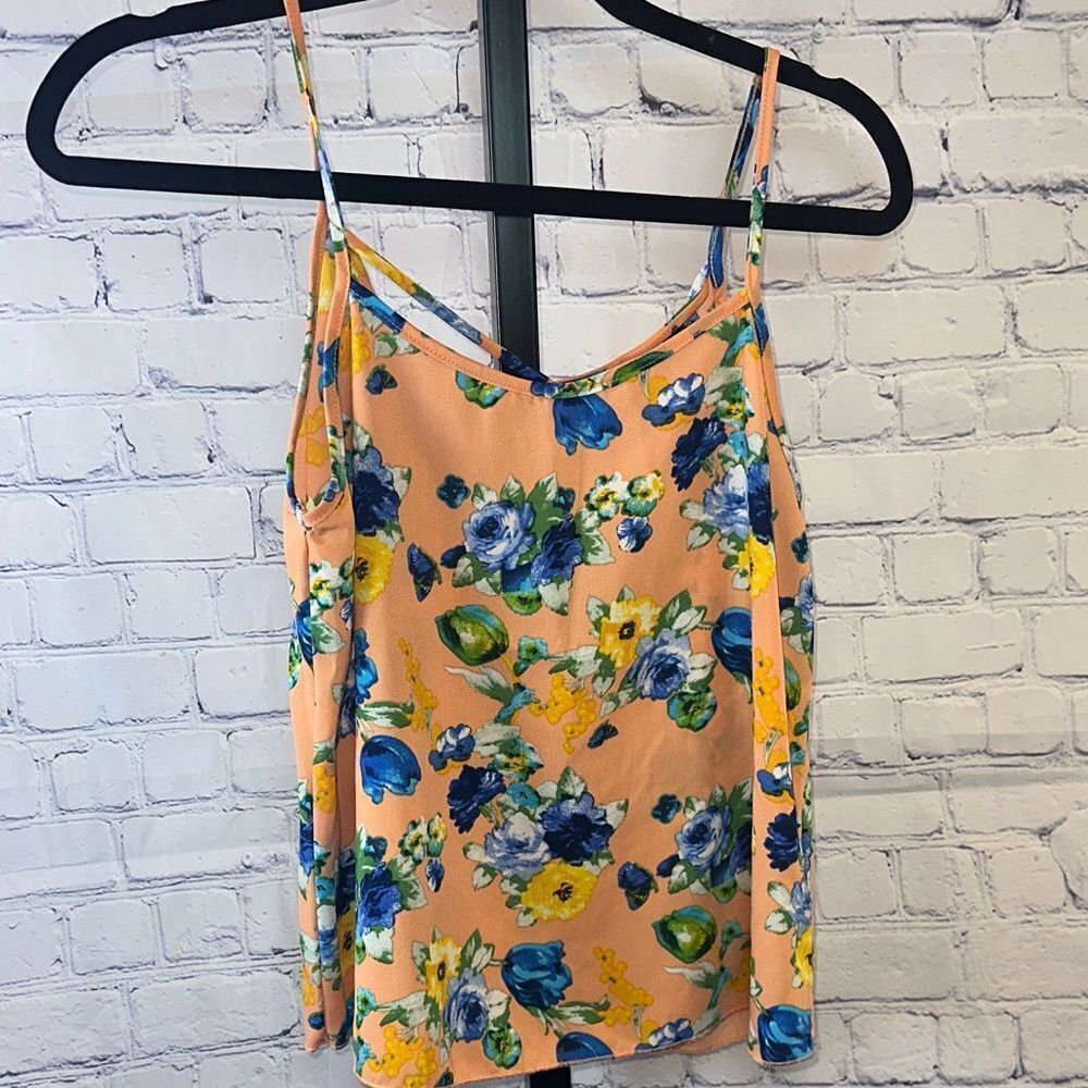 Mine Floral Camisole - Peach and Blue